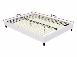 Habitat et jardin Somier de láminas tapizado - 140 x 190 cm - 20 láminas - Blanco Sale