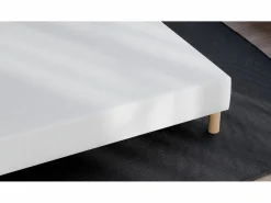 Douce Lune Somier tapizado 90x190 - Madera de pino reforzada - Haya maciza - Blanco - Estructura sólida de calidad - Cómodo ® Outlet