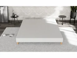 Douce Lune Somier tapizado 140x190 - Madera de pino reforzada - Haya maciza - Blanco - Estructura sólida de calidad - Cómodo ® Outlet