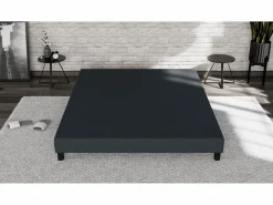 Somier tapizado 160x200 - Madera de pino reforzada - Haya maciza - Antracita - Estructura sólida de calidad - Cómodo ®^Douce Lune Best