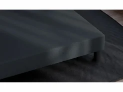 Somier tapizado 140x190 Madera de pino reforzada - Haya maciza - Antracita - Estructura sólida de calidad - Cómodo ®^Douce Lune Hot