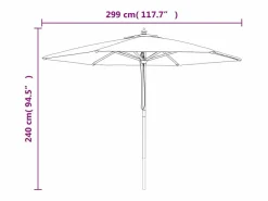 Garden Furniture Sombrilla|Sophie-Sandrine Sombrilla de jardín con poste de madera rojo burdeos 299x240 cm