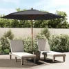 Garden Furniture Sophie-Sandrine Sombrilla de jardín con poste de madera negro 299x240 cm Outlet
