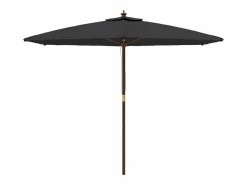 Garden Furniture Sophie-Sandrine Sombrilla de jardín con poste de madera negro 299x240 cm Outlet