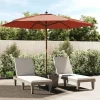 Garden Furniture Sophie-Sandrine Sombrilla de jardín con poste de madera terracota 299x240 cm Sale