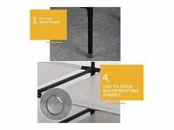 DripeX Soporte de comidas de metal 4 en 1, con 6 estantes, 2 varillas y ganchos, 108x36x170cm Negro