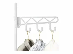 DripeX Mueble Perchero|Soporte de comidas de metal 4 en 1, con 6 estantes, 2 varillas y ganchos, 108x36x170cm