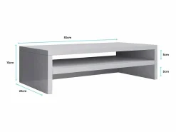 MB Muebles Bonitos Soporte de monitor para Dormitorio Oficina en 46x23x13cm Adelis Blanco
