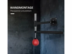 Aparato De Musculación|Soporte de pared ajustable para boxeo con barra giratoria de 360°, piel sintética, color (79 x 72 x 20 cm)
