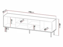 MSO Mueble Tv|Soporte de TV de diseño Mokt mate de 190 cm