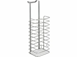 METALTEX Cubo De Basura Para Cocina|Soporte Distribuidor Bolsas GALILEO Plata 36x12x12 cm