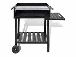 vidaxl Soporte para barbacoa de carbón con 2 ruedas Negro New