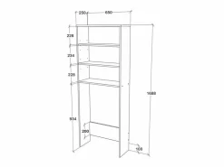 Mueble Para Lavadora|Soporte para lavadora haaus Fyn, , 65 x 25 x 170 cm