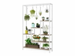 Tribesigns Decoración De Jardín|Soporte para plantas de interior de 5 niveles, estantería de metal de 180 cm con 10 ganchos de suspensión, soporte multifunción