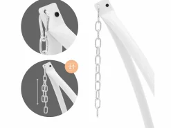 Soporte para silla colgante 208cm blanca sostén de hamaca estructura de columpio^ML-DESIGN Outlet