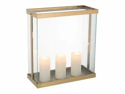J-Line Soporte para velas de vidrio 41.5*18*45 cm Dorado Hot