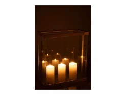 J-Line Soporte para velas de vidrio 41.5*18*45 cm Dorado Hot