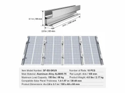 Soportes de Montaje de Paneles Solares SucceBuy, con Rails y Pinzas para Techos, para Techo de Madera, Techo de Metal, Techo de Hormigón Plateado New