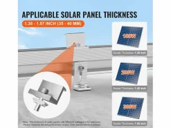 Soportes de Montaje de Paneles Solares SucceBuy, con Rails y Pinzas para Techos, para Techo de Madera, Techo de Metal, Techo de Hormigón Plateado New