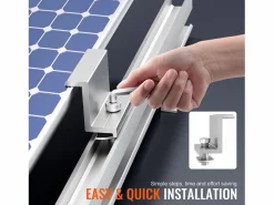 Soportes de Montaje de Paneles Solares SucceBuy, con Rails y Pinzas para Techos, para Techo de Madera, Techo de Metal, Techo de Hormigón Plateado New