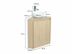 Mueble De Aseo|SORRENTO lavabo esquinero + pila