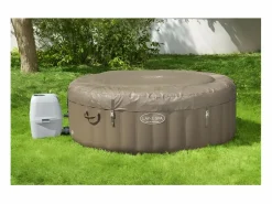 Bestway Spa Hinchable Lay-Z-Spa Palm Springs Ø196x71 cm para 4-6 Personas con Airjet y Cobertor Topo Discount