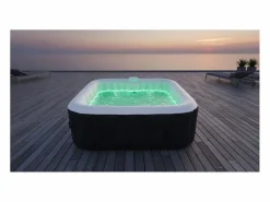 Spa Hinchable|Spa hinchable cuadrado de 4 plazas - Sunspa - Diadema LED incluida - Dimensiones : 155 x 155 cm
