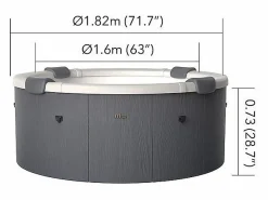 Spa semi-rígido redondo para 6 personas gris con LED - D182 x Alt. 70 cm - LAPEKA^Mspa Clearance