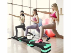 Aparato De Musculación|Step aeróbico ajustable para ejercicio, plataforma de polietileno antideslizante, color (68,5 x 28 x 10 cm)