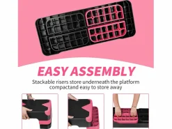 Step aeróbico ajustable para ejercicio, plataforma antideslizante, polietileno, (68,5 x 28 x 10 cm)^ Sale