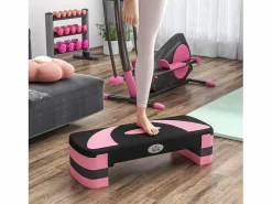 Cinta De Correr|Stepper aeróbico ajustable, de plástico, para fitness y entrenamiento en casa, color negro (80 x 31 x 20 cm)