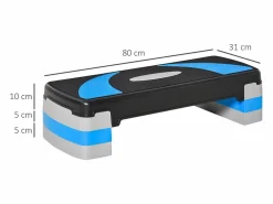 Cinta De Correr|Stepper aeróbico ajustable, 3 alturas, plástico, azul claro (80 x 31 x 10-20 cm)