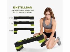 Stepper aeróbico con altura regulable (10/15/20 cm), plástico, verde (80x31x20 cm)^ Best