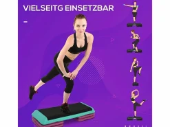 Stepper aeróbico de altura regulable, antideslizante, PVC, (110x40x20cm)^ Best