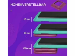 Stepper aeróbico de altura regulable, antideslizante, PVC, (110x40x20cm)^ Best