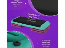Stepper aeróbico de altura regulable, antideslizante, PVC, (110x40x20cm)^ Best