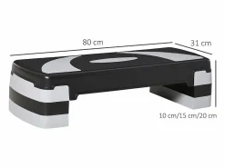 Stepper aeróbico regulable en altura 10/15/20 cm, plástico robusto, , antideslizante (80x31x20 cm)^