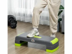 Aparato De Musculación|Stepper aeróbico regulable en 3 alturas, plástico resistente, /verde, hasta 150 kg (78x28x20 cm)