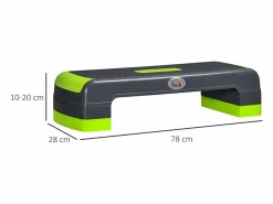 Aparato De Musculación|Stepper aeróbico regulable en 3 alturas, plástico resistente, /verde, hasta 150 kg (78x28x20 cm)
