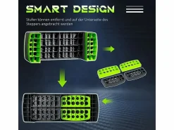 Aparato De Musculación|Stepper aeróbico regulable en 3 alturas, plástico resistente, /verde, hasta 150 kg (78x28x20 cm)