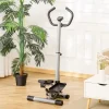 Stepper de fitness con asa, pantalla LCD, resistencia hidráulica, ABS negro (55 x 53 x 128 cm) Sale