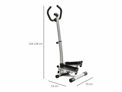 Stepper de fitness con asa, pantalla LCD, resistencia hidráulica, ABS negro (55 x 53 x 128 cm) Sale