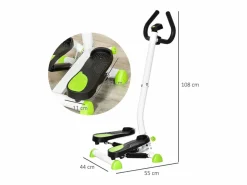 Stepper de fitness con pantalla LCD y asas, para entrenar en casa, de acero y ABS, verde (55 x 44 x 108 cm) Best