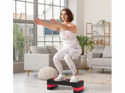 Stepper regulable para aeróbic, con 3 alturas, plástico, rojo (80x31x20 cm)^ Hot