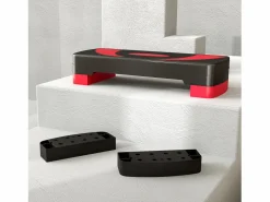 Stepper regulable para aeróbic, con 3 alturas, plástico, rojo (80x31x20 cm)^ Hot