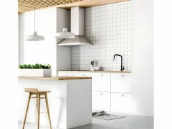 Essebagno Grifo De Cocina|Style Grifo mezclador de fregadero con ducha extraíble mate y cromo