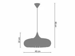 Suspensión ,metal,Aluminio , A 80xD40x P 40cm^TOSEL