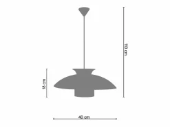 TOSEL Lámpara Suspendida|Suspensión ,metal,,A110xD40xP40 cm