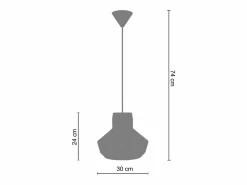 TOSEL Suspensión ,vidrio,natural,A84x D30xP30cm Color natural claro Clearance