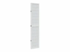 Biombo|Tabique divisorio de 4 paneles en madera maciza de paulownia blanca